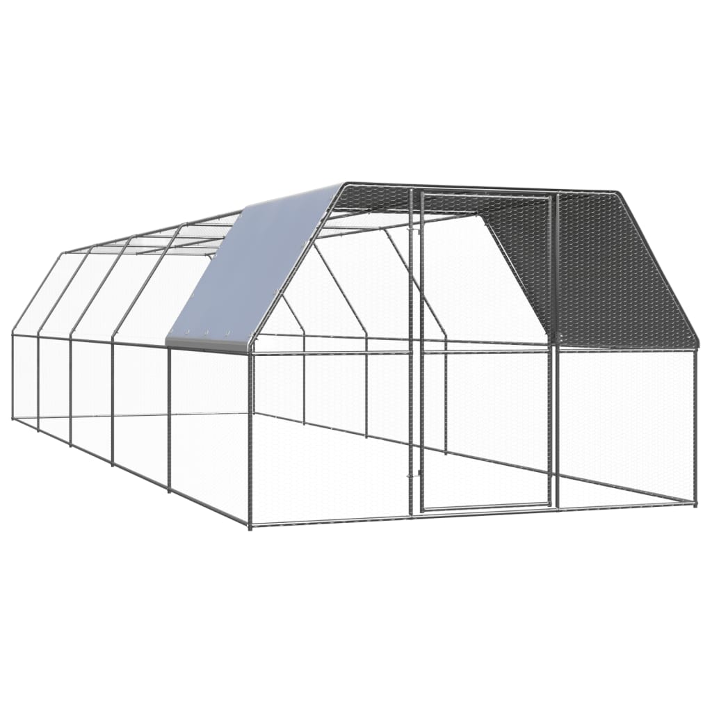 Outdoor-Hühnerkäfig 3x10x2 m Verzinkter Stahl