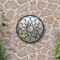 Gartenspiegel Schwarz 40x3 cm Eisen Rund