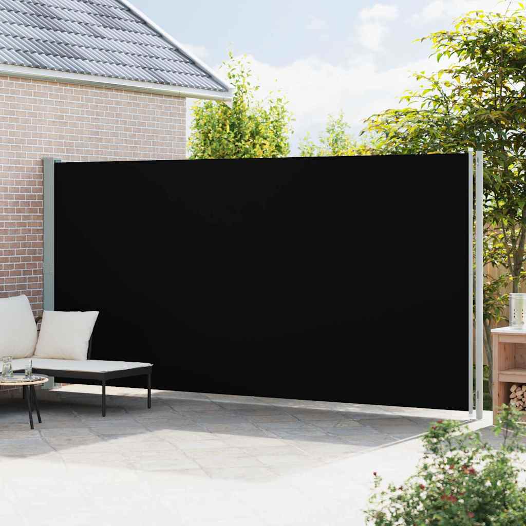 Seitenmarkise Ausziehbar 220x600 cm Schwarz