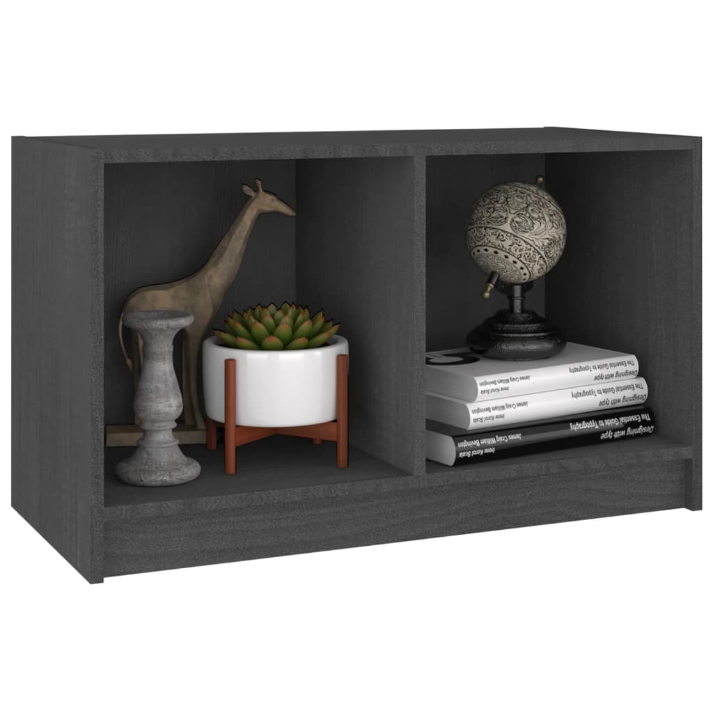 TV-Schrank Grau 70x33x42 cm Massivholz Kiefer
