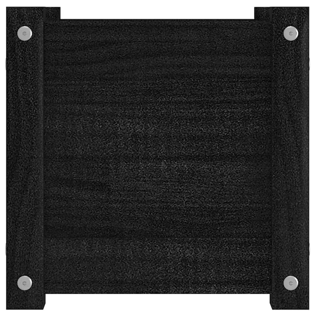 Pflanzkübel 2 Stk. Schwarz 31x31x31 cm Massivholz Kiefer