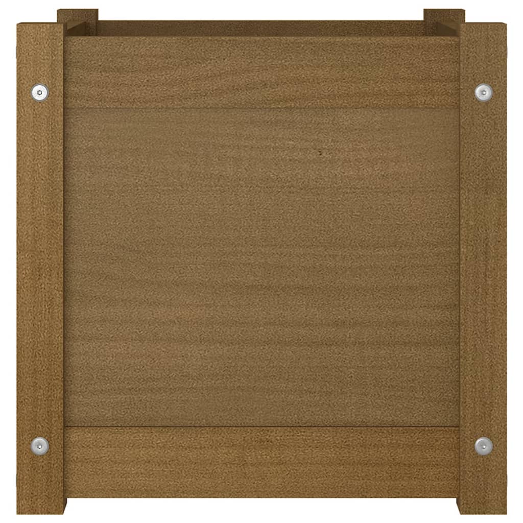 Pflanzkübel 2 Stk. Honigbraun 40x40x40 cm Massivholz Kiefer