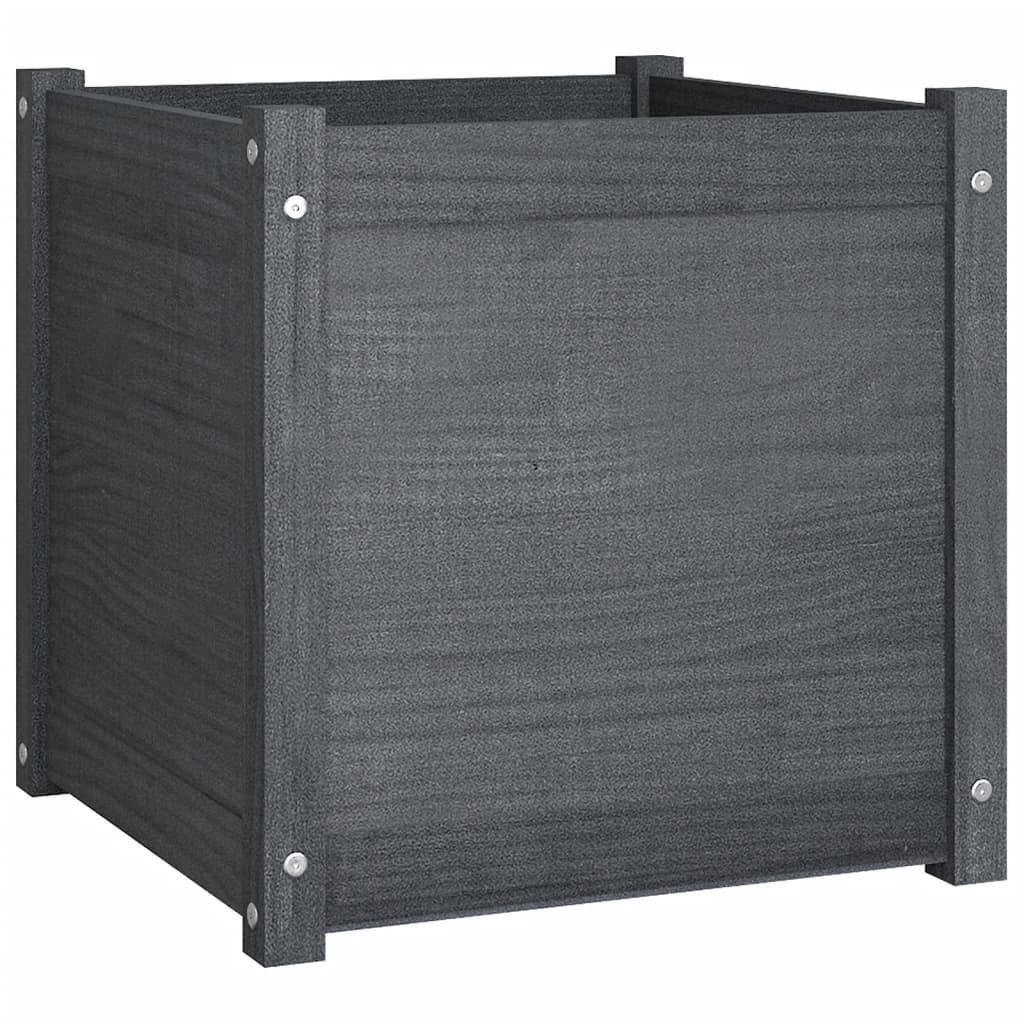 Pflanzkübel 2 Stk. Grau 50x50x50 cm Massivholz Kiefer