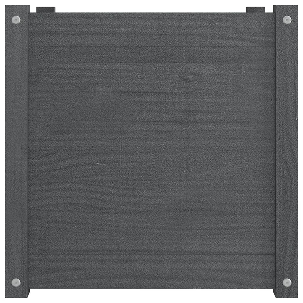 Pflanzkübel 2 Stk. Grau 50x50x50 cm Massivholz Kiefer