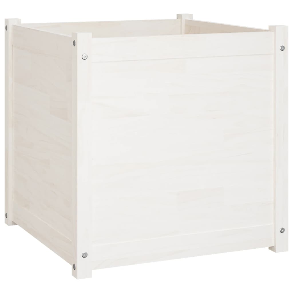 Pflanzkübel 2 Stk. Weiß 60x60x60 cm Massivholz Kiefer