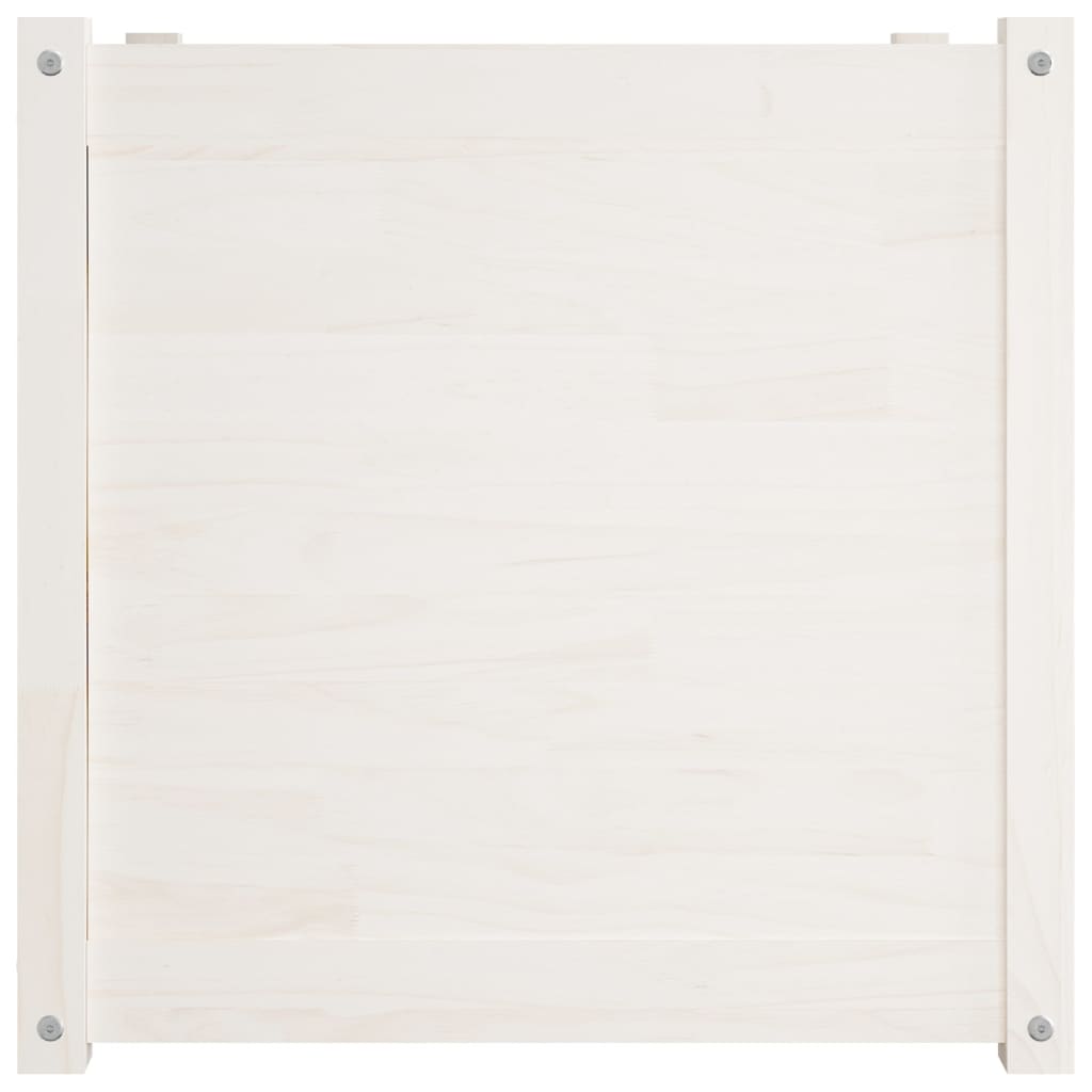 Pflanzkübel 2 Stk. Weiß 60x60x60 cm Massivholz Kiefer