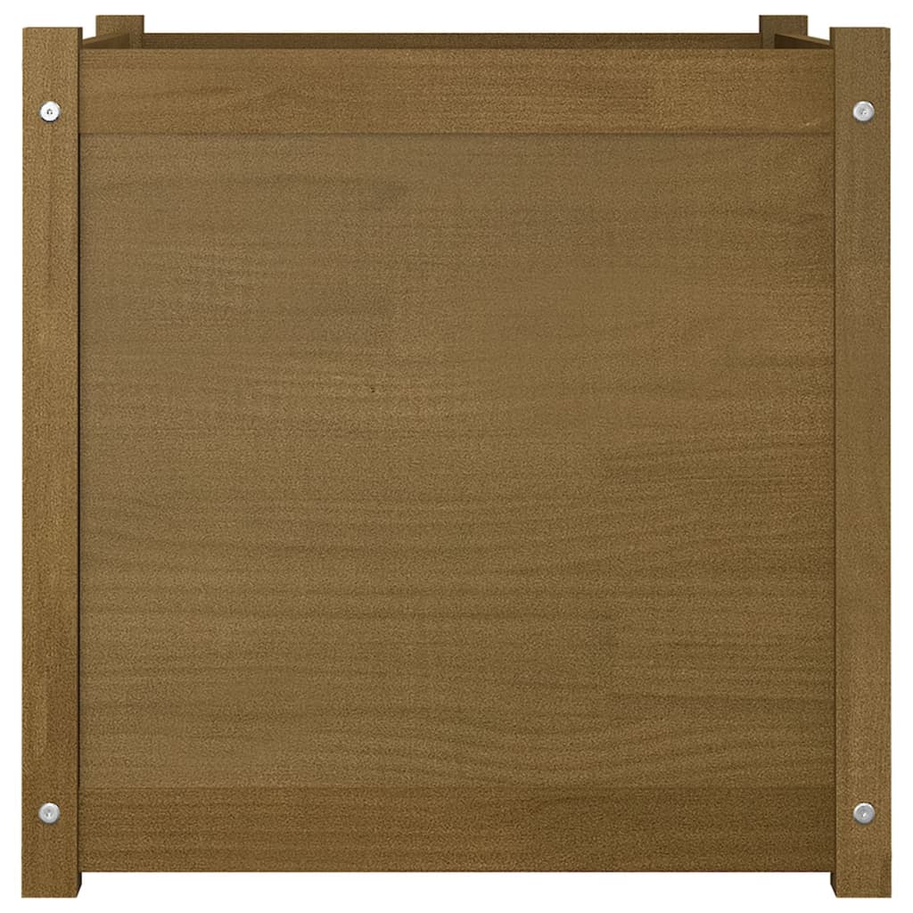 Pflanzkübel Honigbraun 60x60x60 cm Massivholz Kiefer