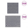 20-tlg. Handtuch-Set Blau und Weiß Baumwolle