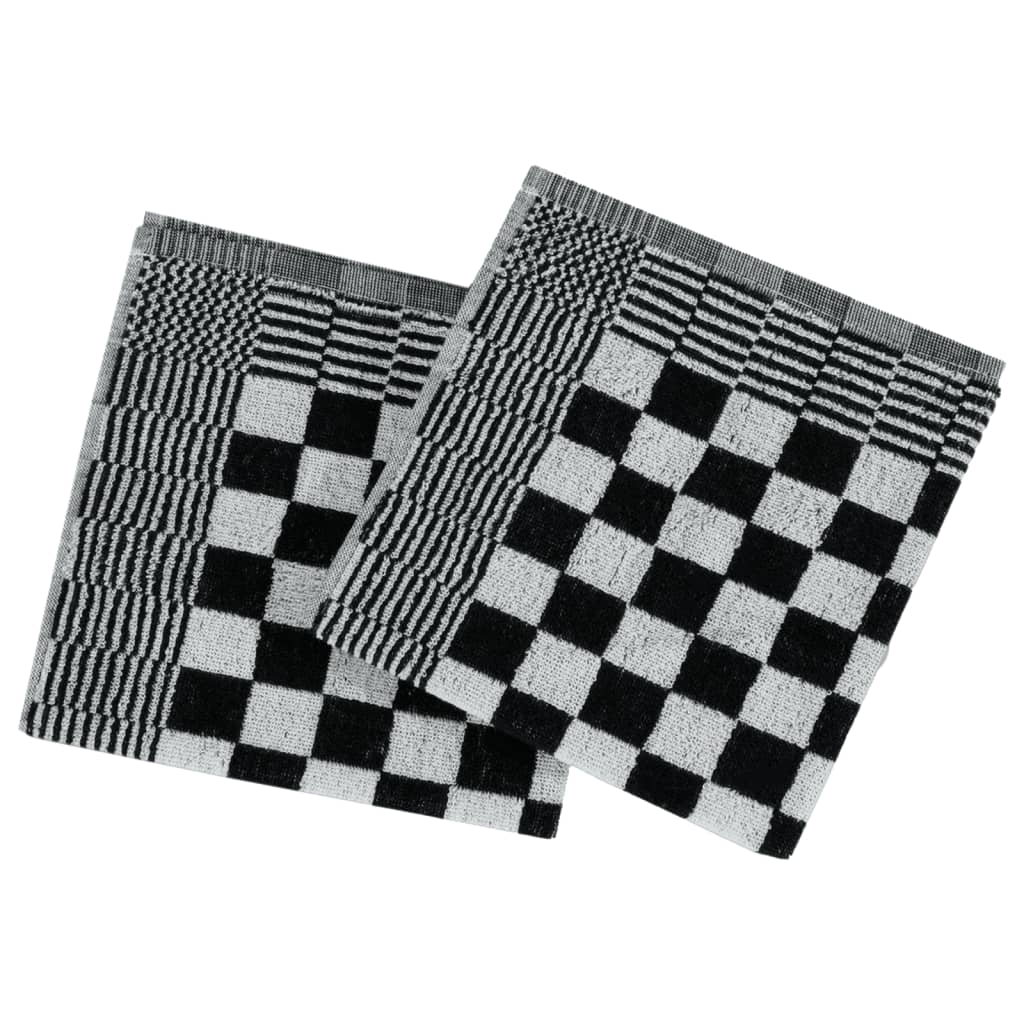 50-tlg. Handtuch-Set Schwarz und Weiß Baumwolle