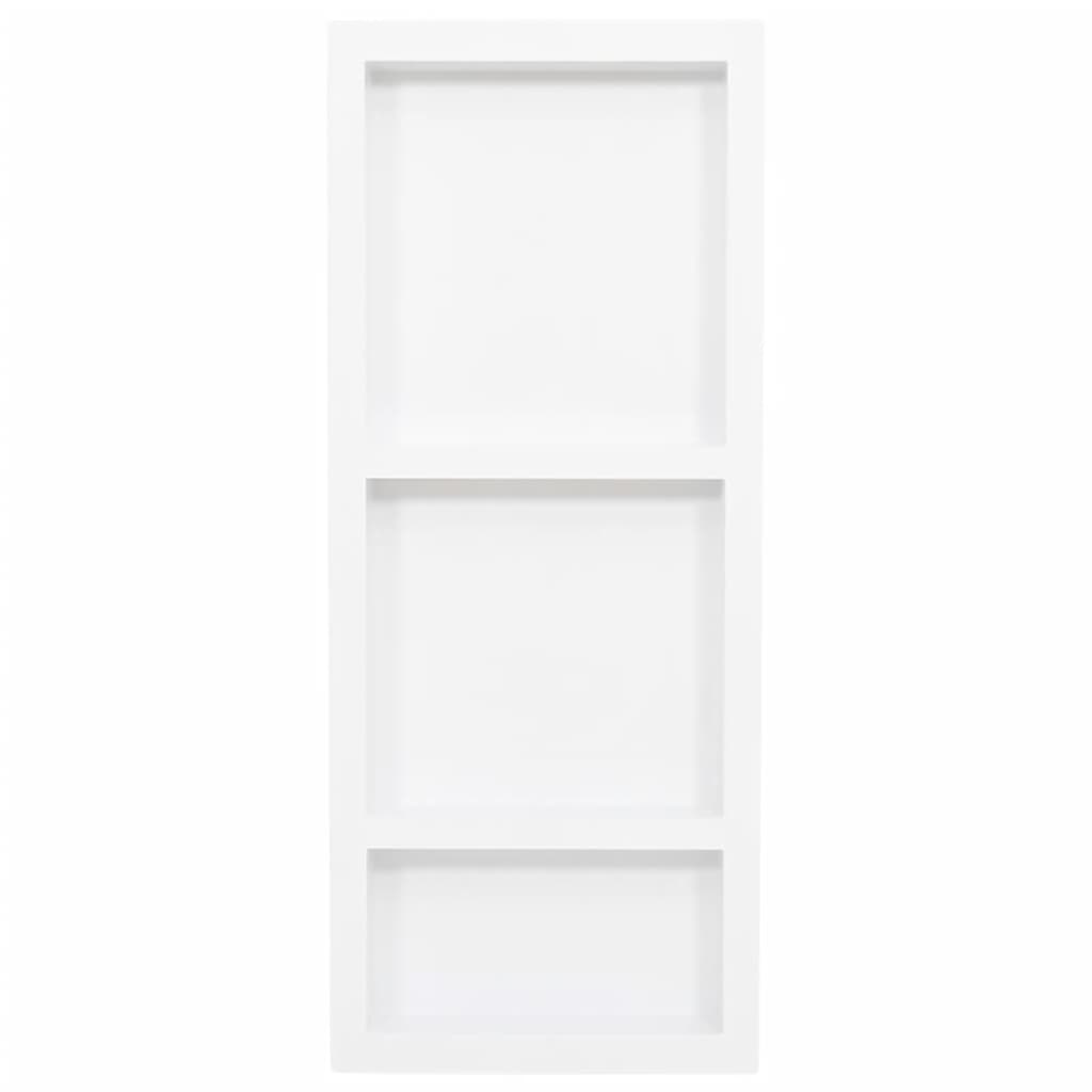 Duschnische mit 3 Fächern Hochglanz-Weiß 41x99x9 cm