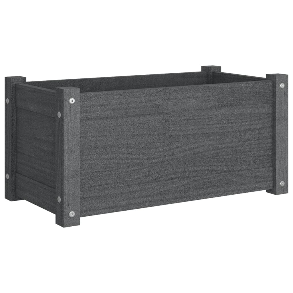 Pflanzkübel 2 Stk. Grau 60x31x31 cm Massivholz Kiefer