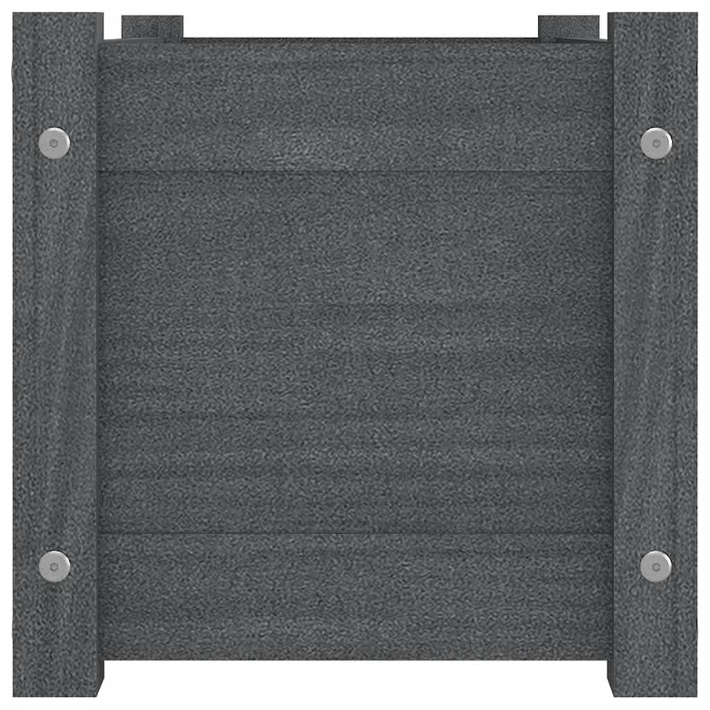 Pflanzkübel 2 Stk. Grau 60x31x31 cm Massivholz Kiefer