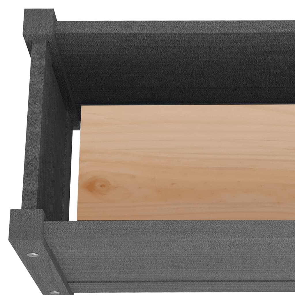Pflanzkübel 2 Stk. Grau 60x31x31 cm Massivholz Kiefer