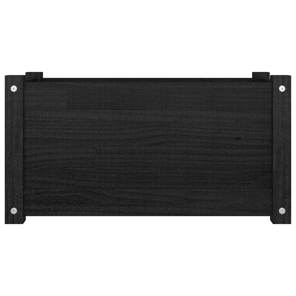 Pflanzkübel Schwarz 60x31x31 cm Massivholz Kiefer