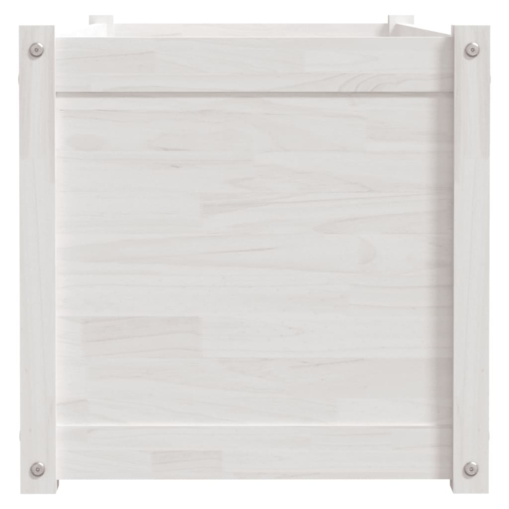 Pflanzkübel Weiß 100x50x50 cm Massivholz Kiefer