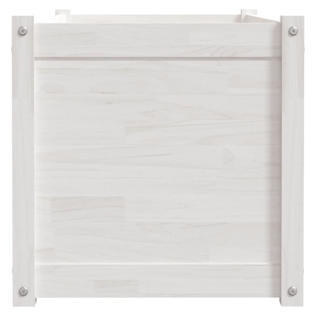 Pflanzkübel 2 Stk. Weiß 100x50x50 cm Massivholz Kiefer