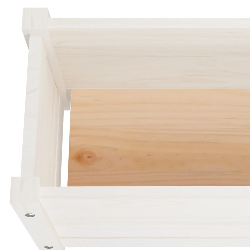 Garten-Hochbeete 2 Stk. Weiß 150x31x31 cm Massivholz Kiefer