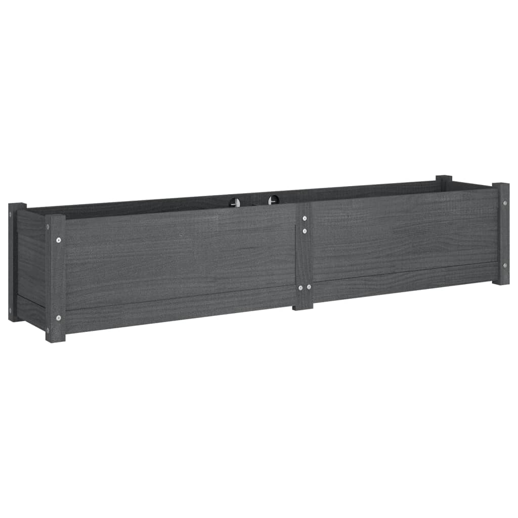 Garten-Hochbeet Grau 150x31x31 cm Massivholz Kiefer