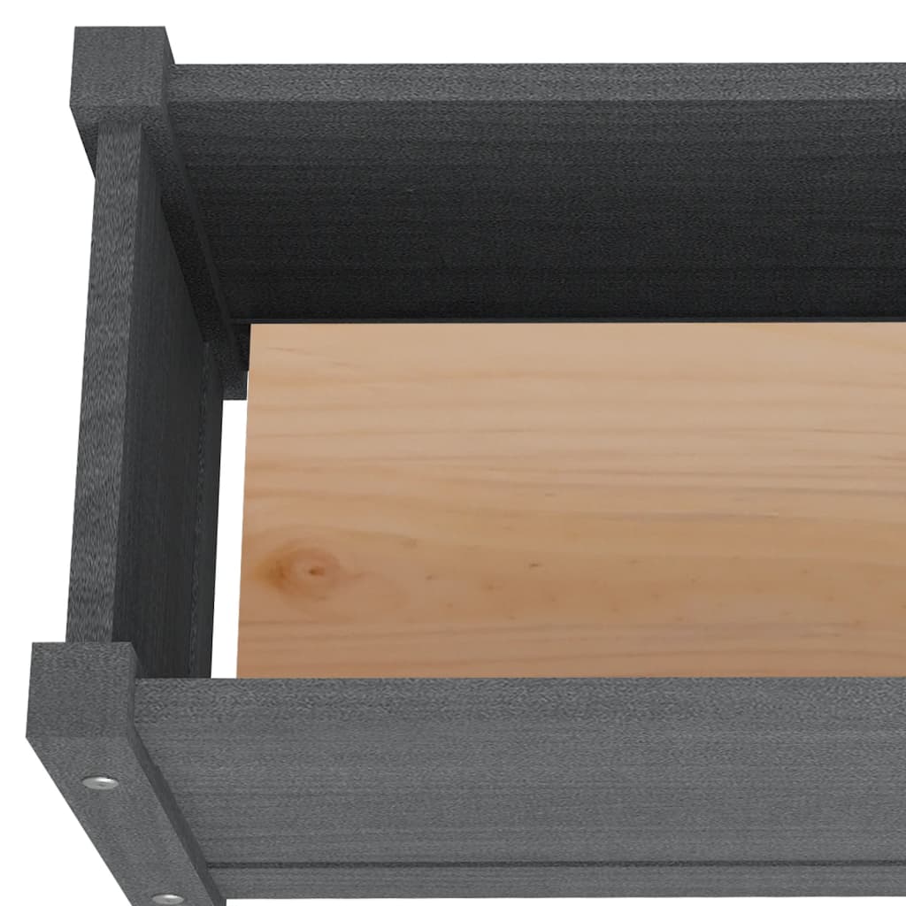 Garten-Hochbeete 2 Stk. Grau 150x31x31 cm Massivholz Kiefer