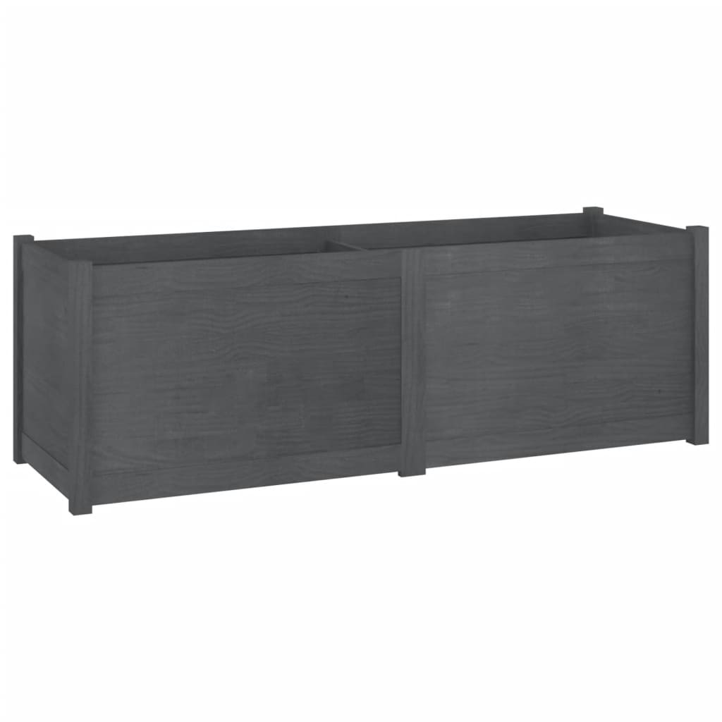Pflanzkübel Grau 150x50x50 cm Massivholz Kiefer