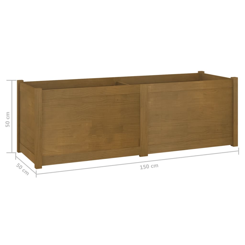 Pflanzkübel Honigbraun 150x50x50 cm Massivholz Kiefer