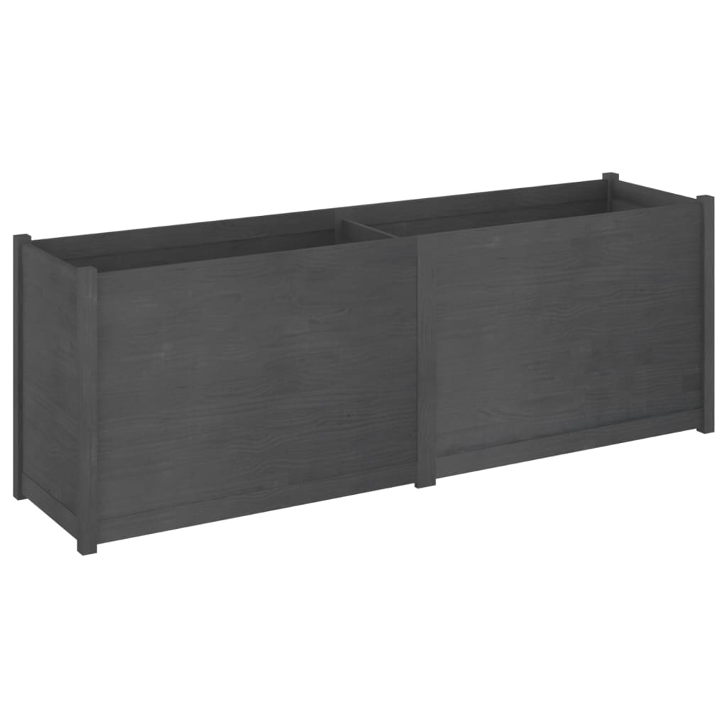 Pflanzkübel Grau 200x50x70 cm Massivholz Kiefer