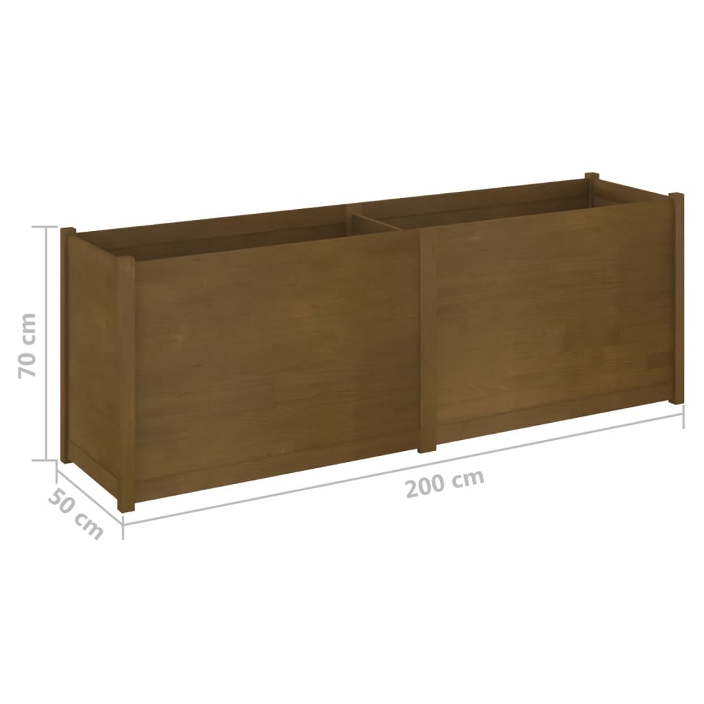 Pflanzkübel Honigbraun 200x50x70 cm Massivholz Kiefer