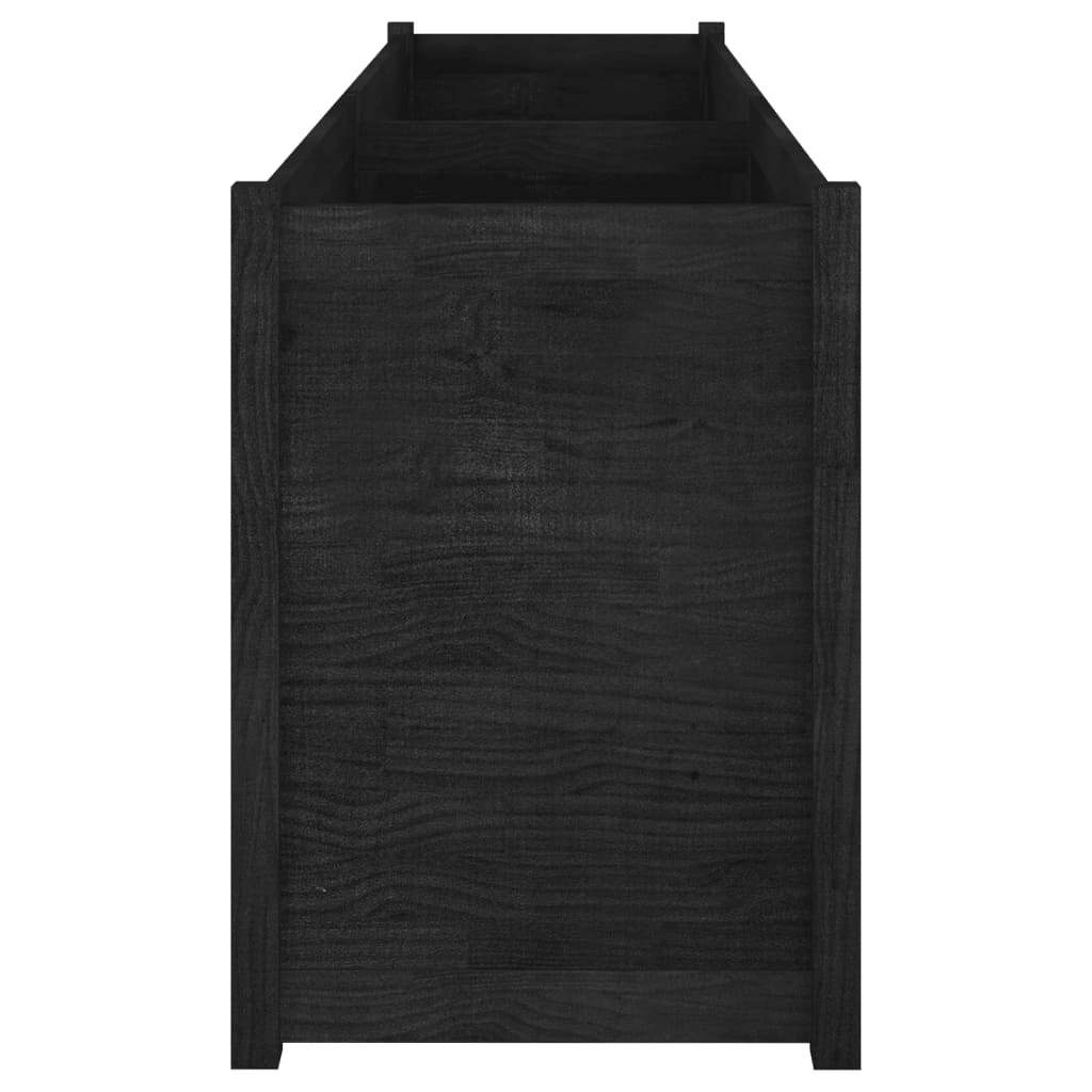 Pflanzkübel Schwarz 200x50x70 cm Massivholz Kiefer