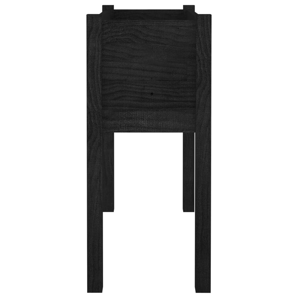 Pflanzkübel 2 Stk. Schwarz 70x31x70 cm Massivholz Kiefer
