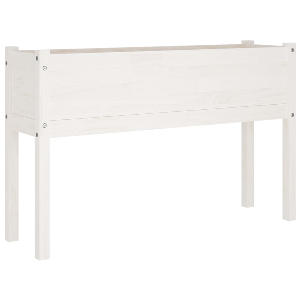Pflanzkübel Weiß 110x31x70 cm Massivholz Kiefer