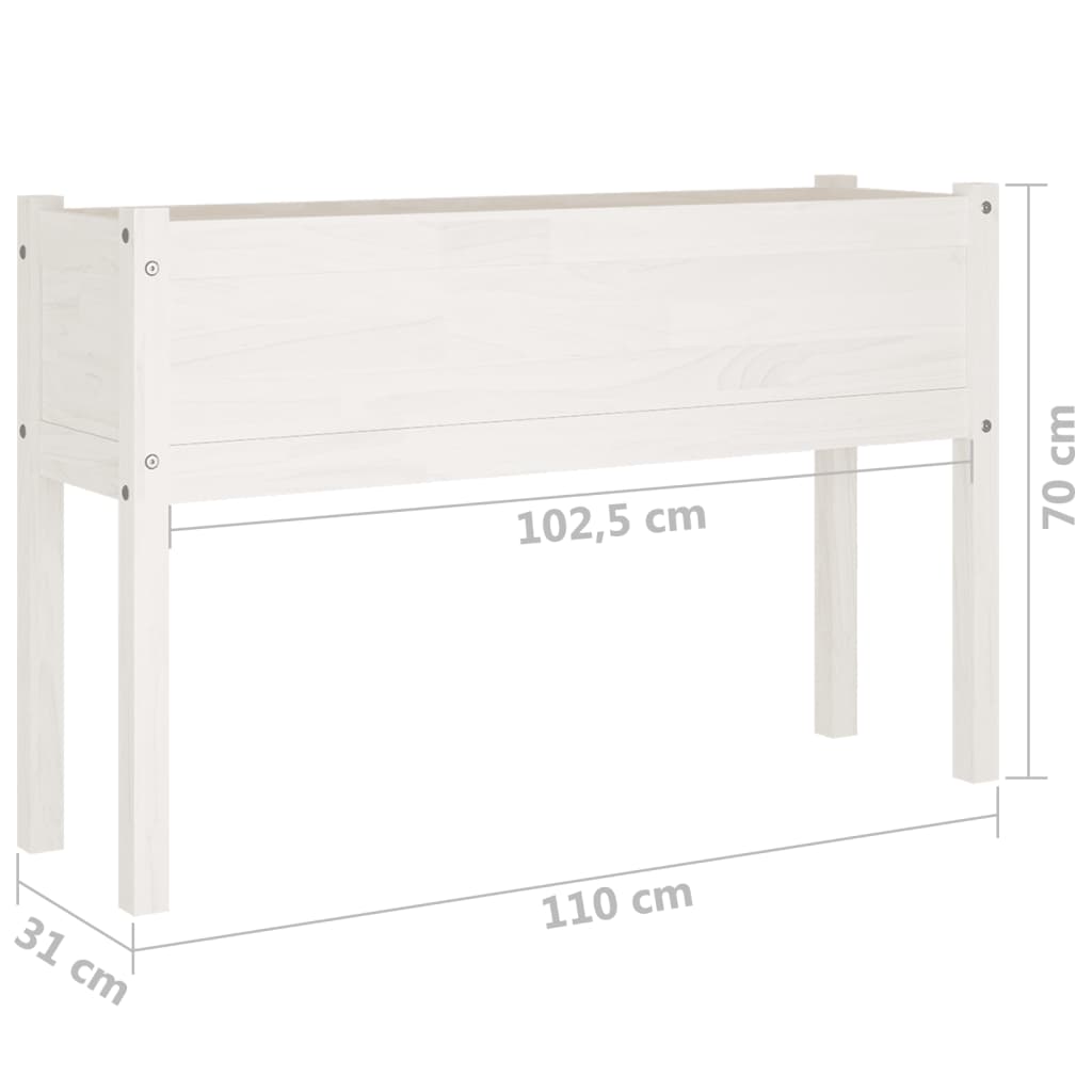 Pflanzkübel 2 Stk. Weiß 110x31x70 cm Massivholz Kiefer