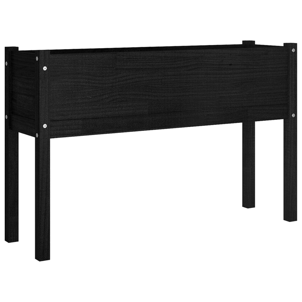 Pflanzkübel 2 Stk. Schwarz 110x31x70 cm Massivholz Kiefer