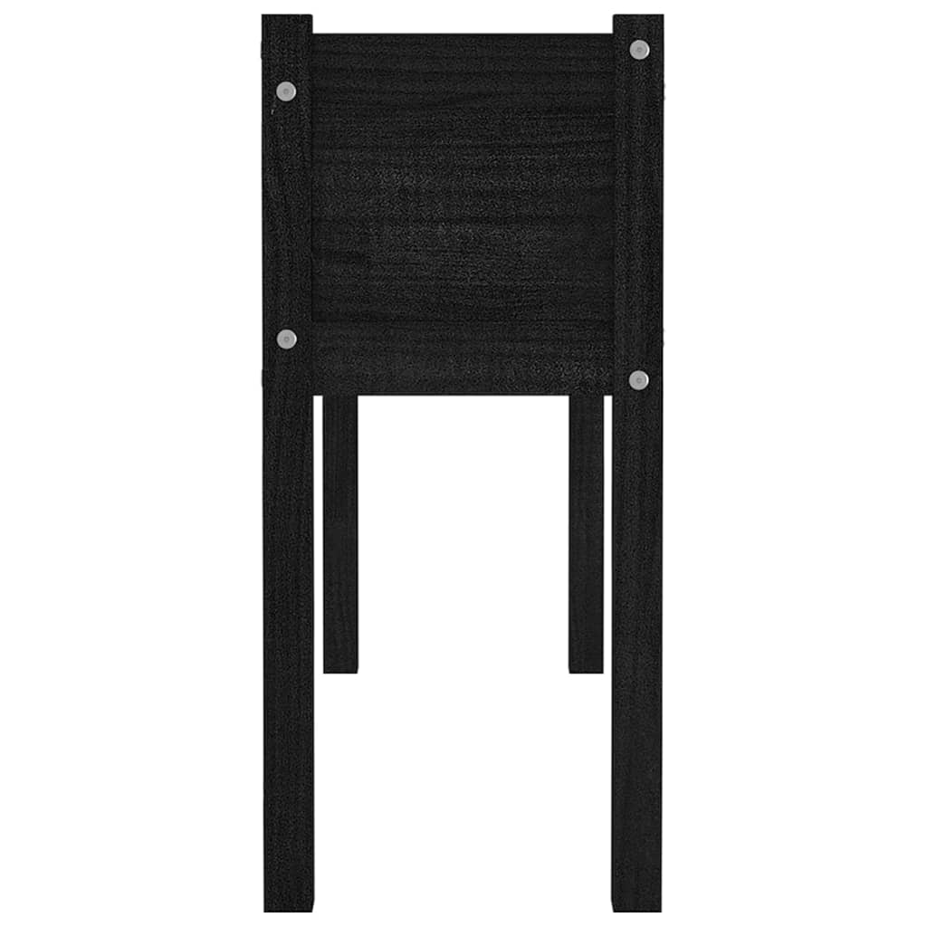 Pflanzkübel 2 Stk. Schwarz 110x31x70 cm Massivholz Kiefer