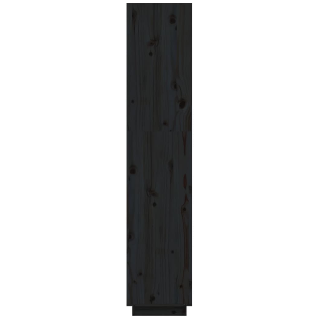 Bücherregal/Raumteiler Schwarz 40x35x167 cm Massivholz Kiefer