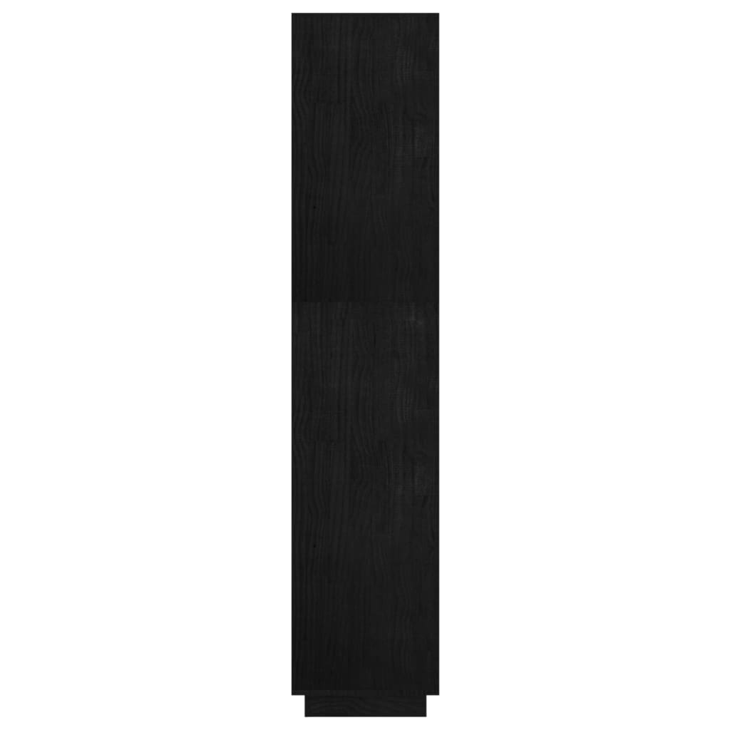 Bücherregal/Raumteiler Schwarz 60x35x167 cm Massivholz Kiefer