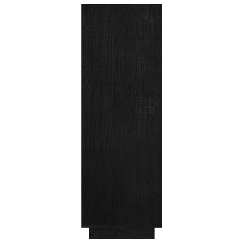 Bücherregal/Raumteiler Schwarz 80x35x103 cm Massivholz Kiefer