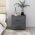 Nachttisch HAMAR Dunkelgrau 40x35x44,5 cm Massivholz Kiefer
