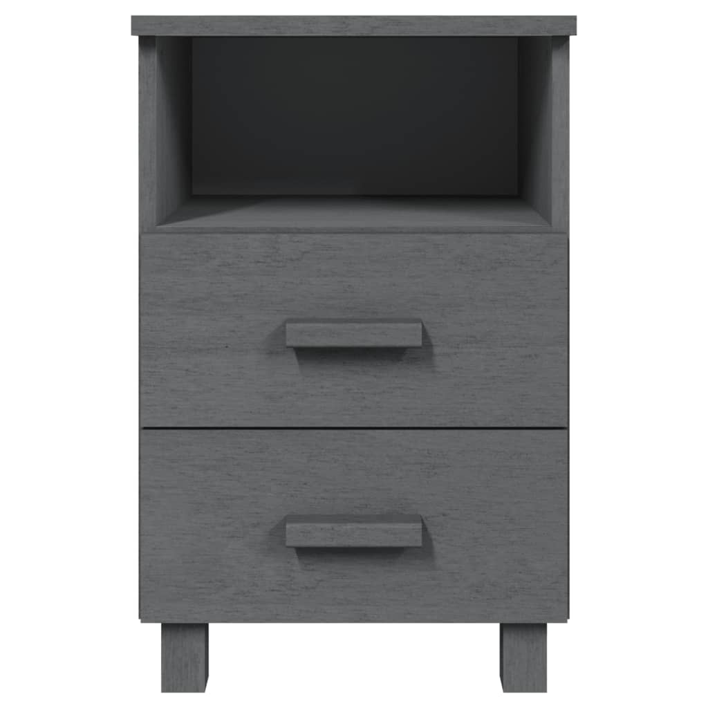 Nachttisch HAMAR Dunkelgrau 40x35x62 cm Massivholz Kiefer
