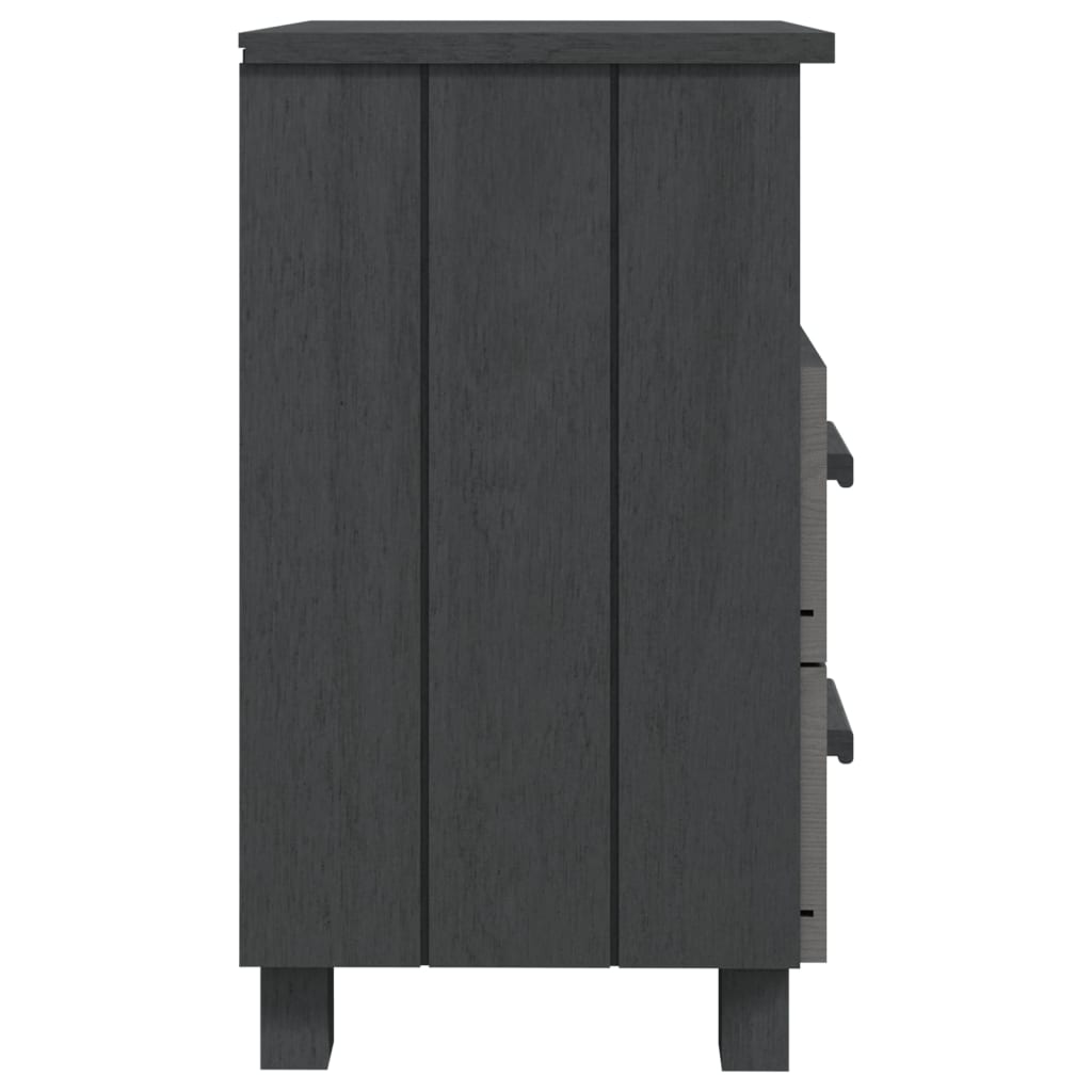 Nachttisch HAMAR Dunkelgrau 40x35x62 cm Massivholz Kiefer