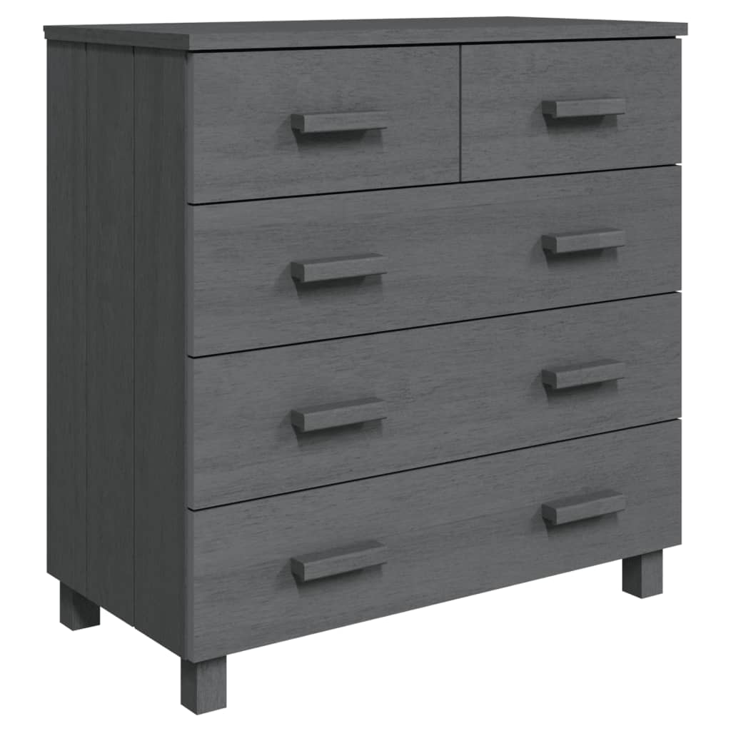 Sideboard HAMAR Dunkelgrau 79x40x80 cm Massivholz Kiefer