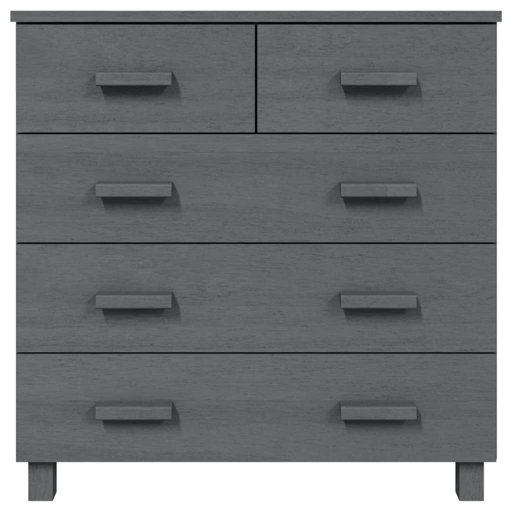 Sideboard HAMAR Dunkelgrau 79x40x80 cm Massivholz Kiefer