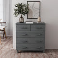 Sideboard HAMAR Dunkelgrau 79x40x80 cm Massivholz Kiefer