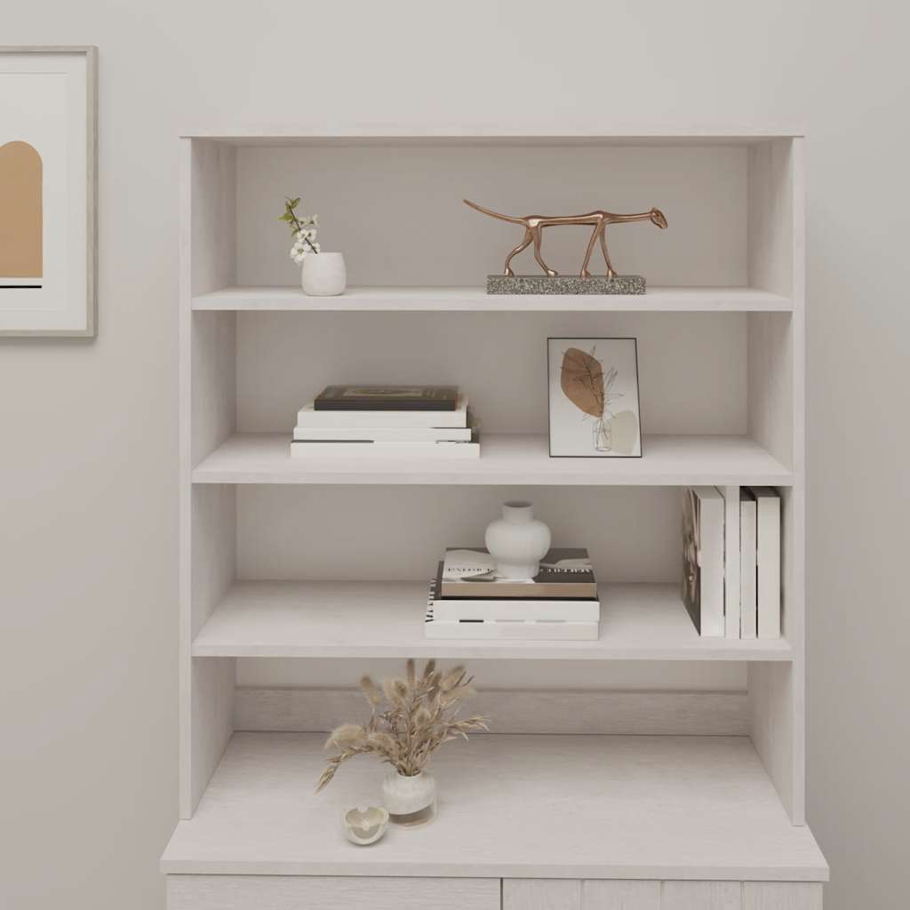 Highboard-Oberteil HAMAR Weiß 90x30x100 cm Massivholz