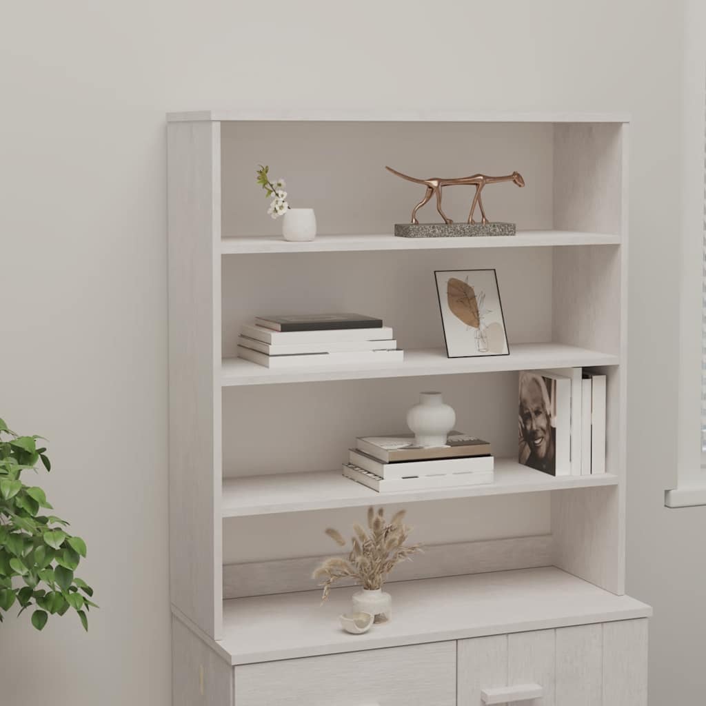 Highboard-Oberteil HAMAR Weiß 90x30x100 cm Massivholz