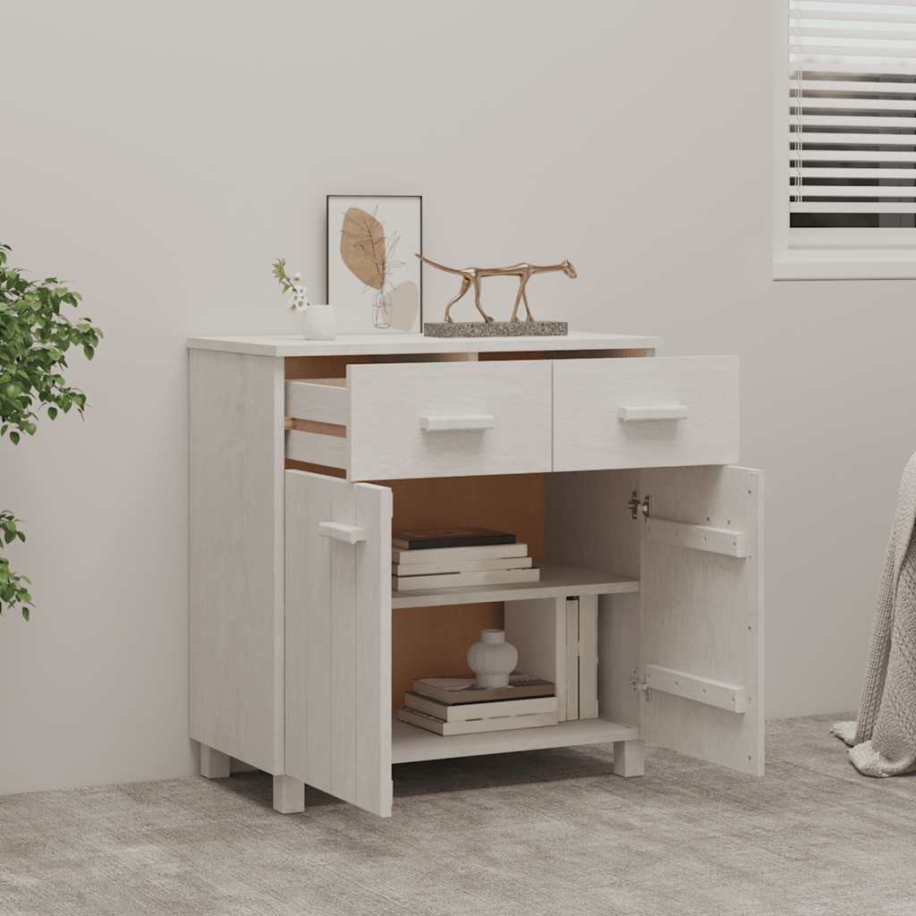 Sideboard HAMAR Weiß 79x40x80 cm Massivholz Kiefer