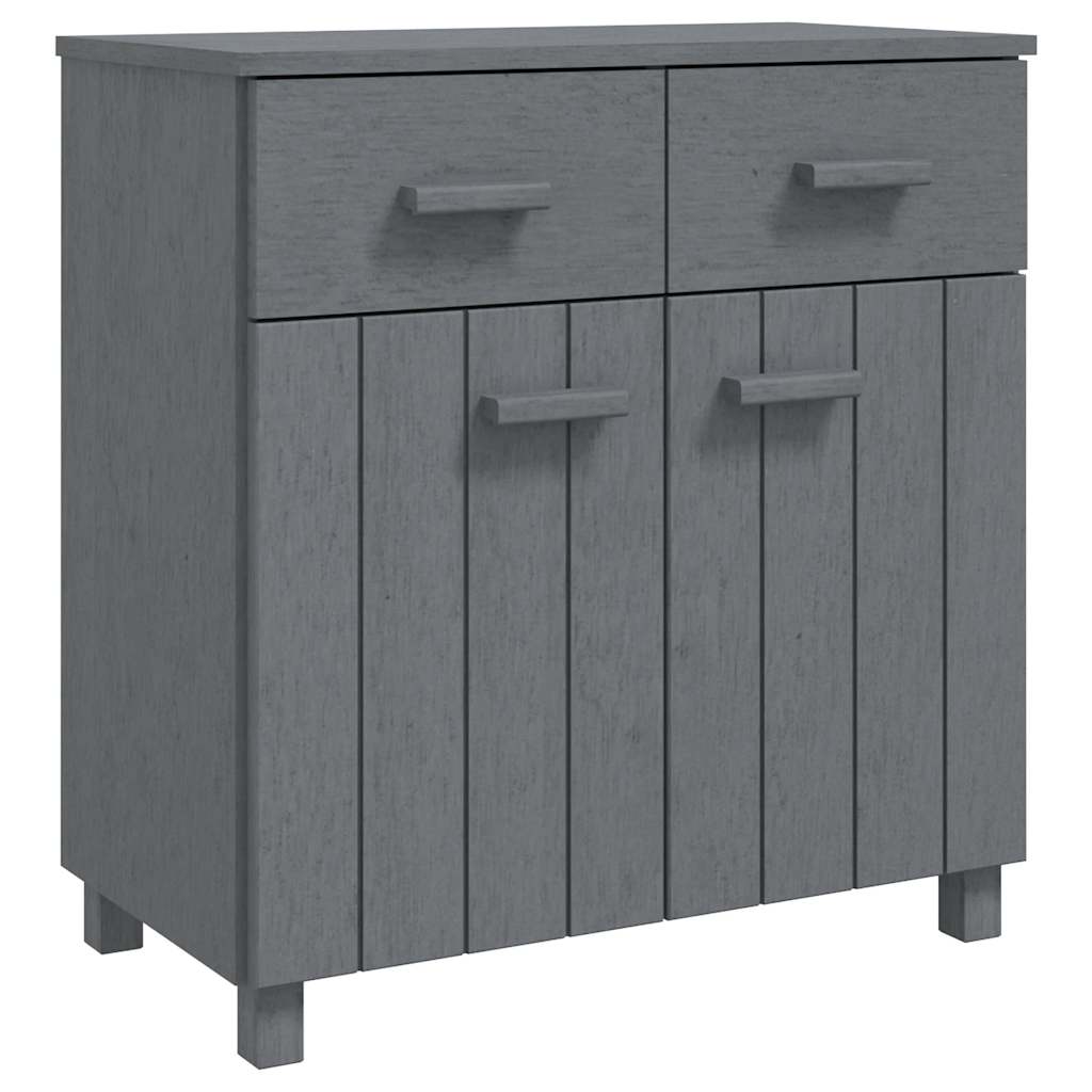 Sideboard HAMAR Dunkelgrau 79x40x80 cm Massivholz Kiefer