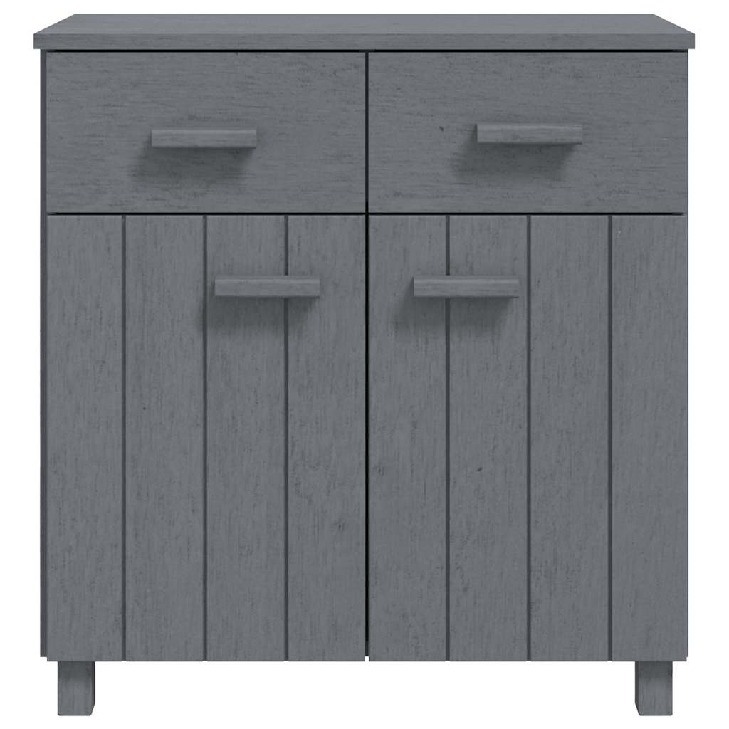 Sideboard HAMAR Dunkelgrau 79x40x80 cm Massivholz Kiefer