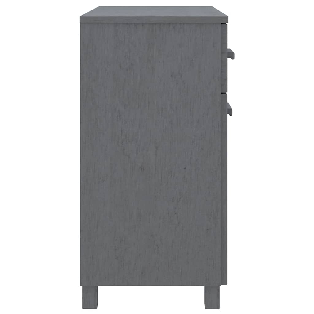 Sideboard HAMAR Dunkelgrau 79x40x80 cm Massivholz Kiefer