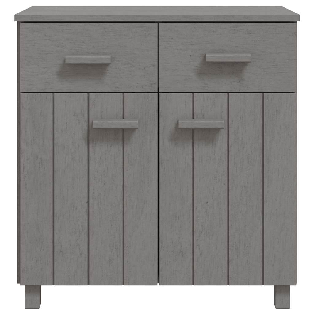 Sideboard HAMAR Hellgrau 79x40x80 cm Massivholz Kiefer