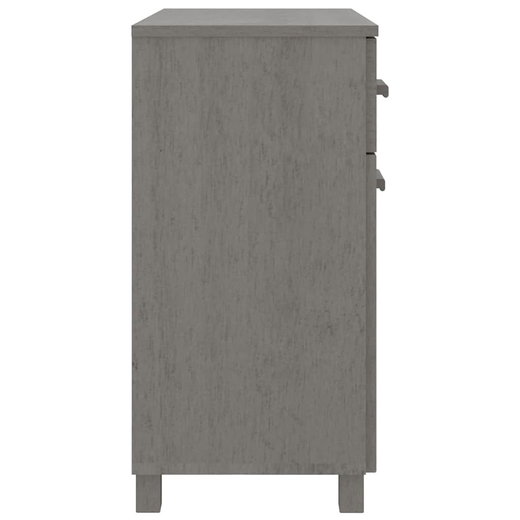 Sideboard HAMAR Hellgrau 79x40x80 cm Massivholz Kiefer
